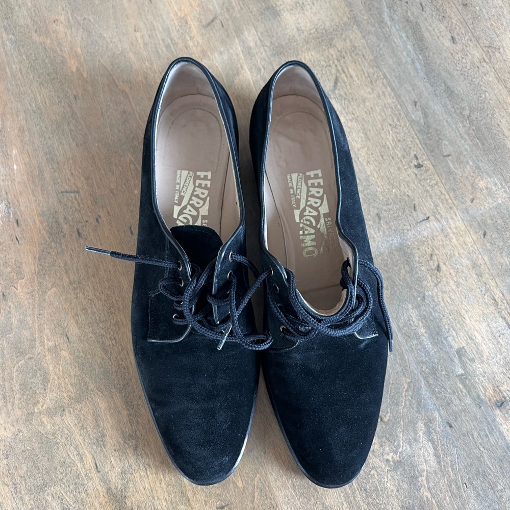Salvatore Ferragamo Women's Black Suede Loafers